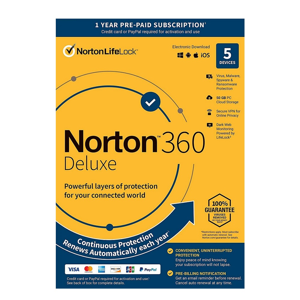 Norton 360 Deluxe Dark Web Monitoring 5 Devices 1Y Email Key