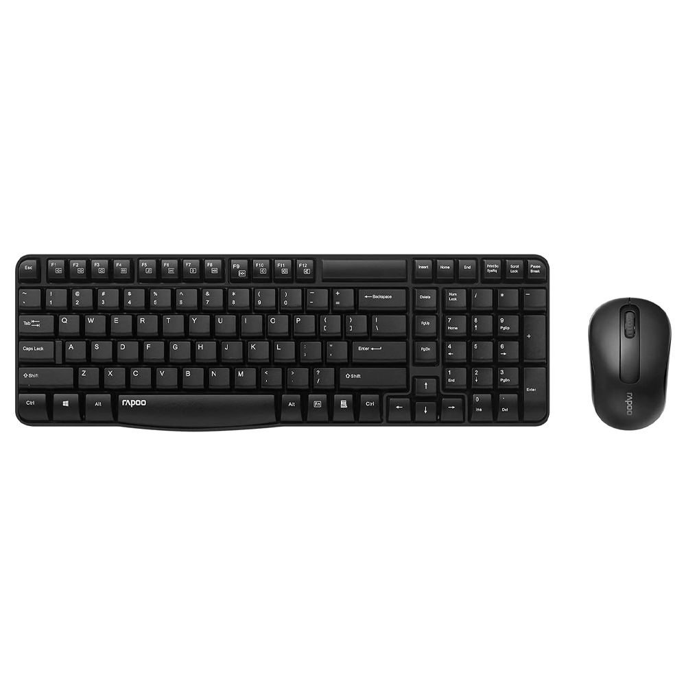 Rapoo X1800S 2.4GHz Wireless Keyboard Mouse Combo Black