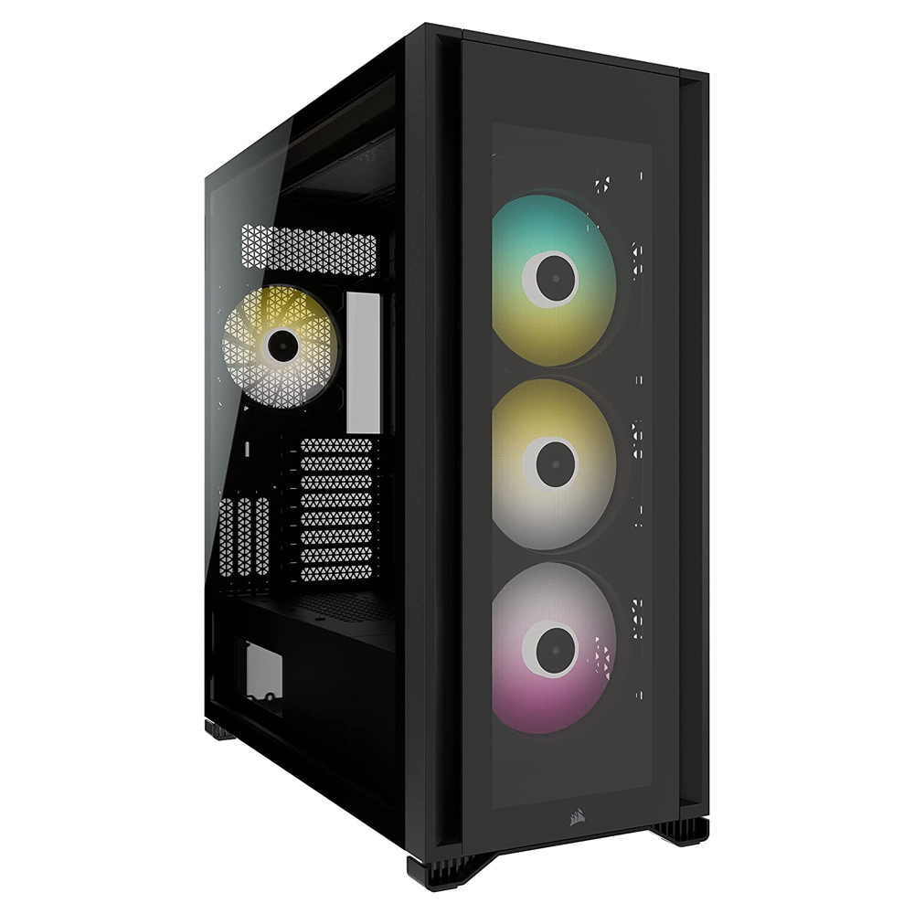 Corsair Obsidian 7000x RGB TG Tower Case, Mini-ITX, M-ATX, ATX, E-ATX, 3x 140 RGB PWM Fan,USB 3.1 Type C, 10x 2.5', 6x 3.5' HDD. Black