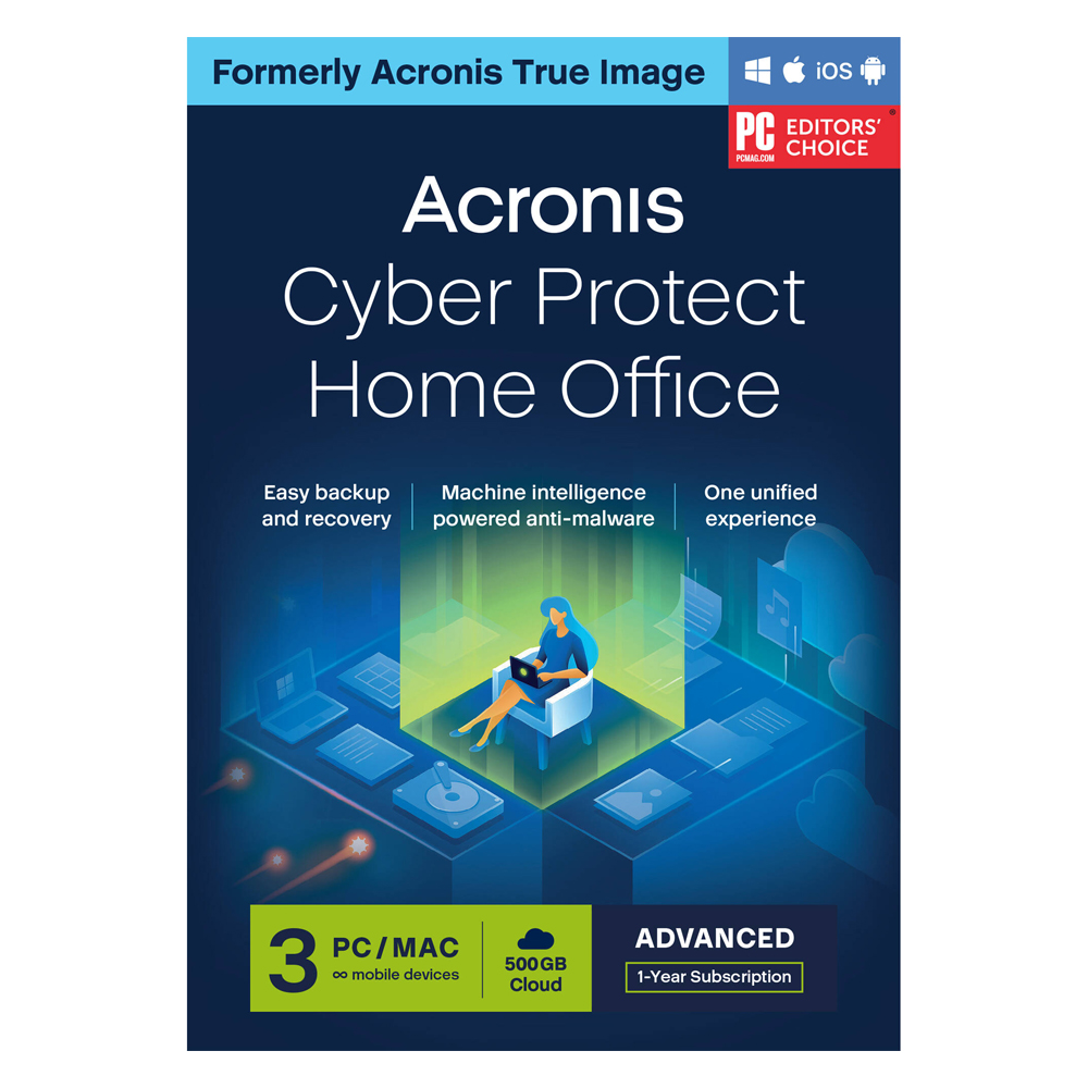 Acronis Cyber Protect Home Office Advance - 3 PC, 1 Yr 500G