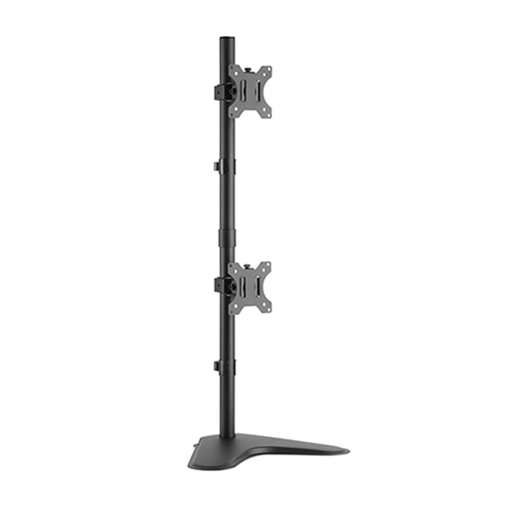 Brateck Dual Free Standing Screens Economical Double Joint Articulating Steel Monitor Stand Fit Most 13'-32'Monitors Up to 8kg per screenVESA 100x100