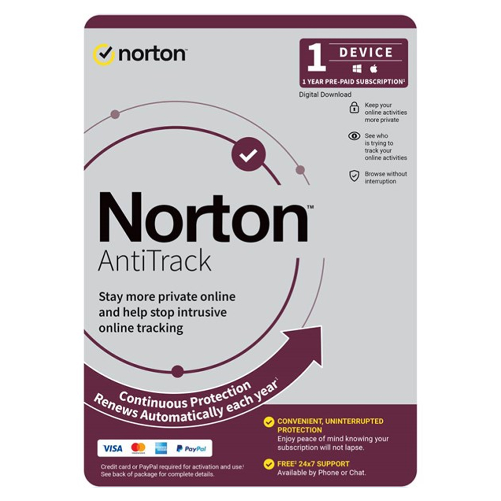Norton AntiTrack 1 User / 1 Device  1 Year Email Key 